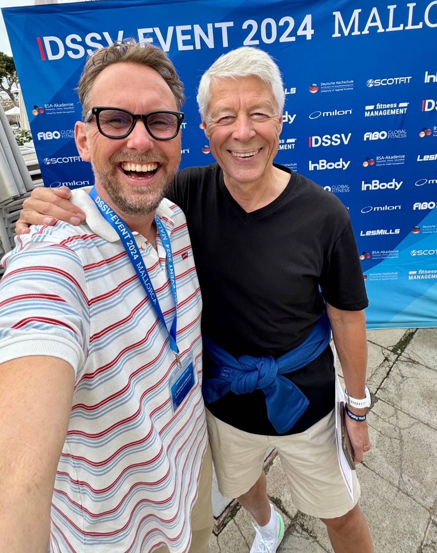 Michael Leibrecht mit Prof. Dr. Thomas Wessinghage beim DSSV-Event 2024 auf Mallorca